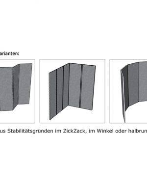 Faltwand PET G19 Aufstellungsvarianten