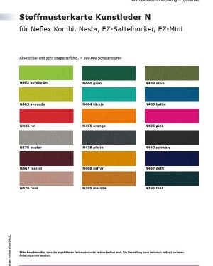 Stoffmusterkarte Kunstleder N EZS